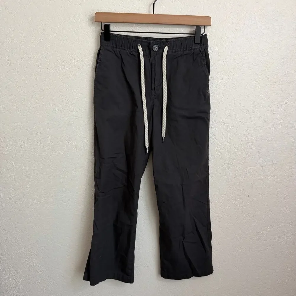 Vuori DuraTerra Ripstop Wide Leg Ankle Cropped Pants Charcoal Black Gray XS